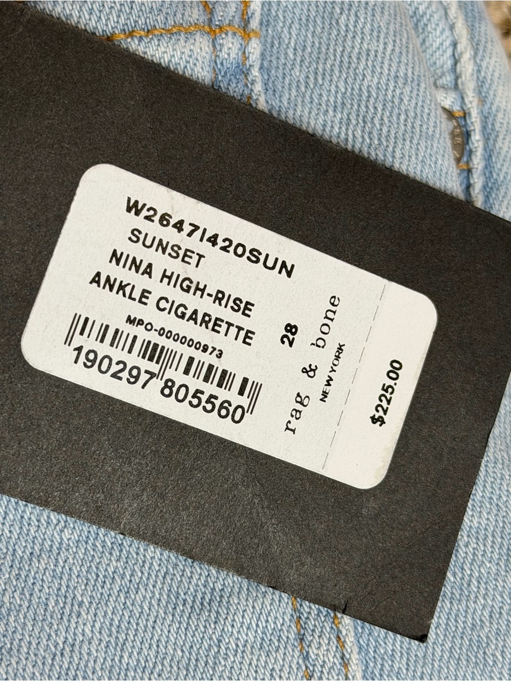 🆕 rag & bone High Rise Ankle Cigarette Jeans size 28, Nina - Picture 6 of 11